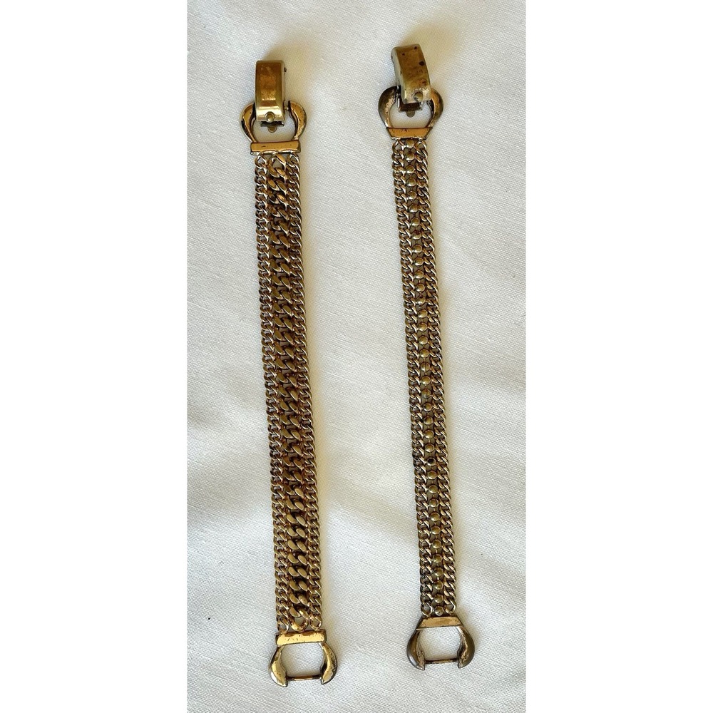Bergere Gold Tone Mesh Chain Bracelet Lot 2 Vintage 1950s Pat D148126 Jewelry